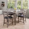 5pc New York Counter Height Wood Dining Set Washed Gray - CorLiving