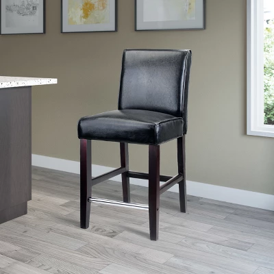 Antonio Counter Height Barstool With Bonded Leather Seat - CorLiving - Image 2