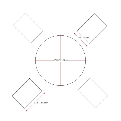 5pc Outdoor Folding Dining Set - Natural - CorLiving - Image 9