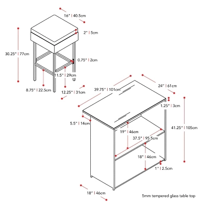 Parksville Patio Bar Set With Cushions - Black/Gray - CorLiving - Image 8