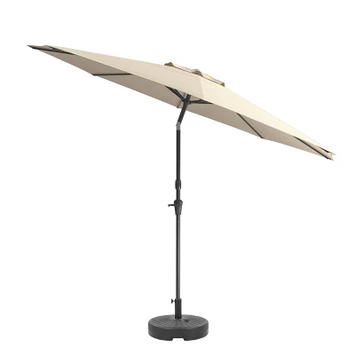 10' UV And Wind Resistant Tilting Market Patio Umbrella With Base - CorLiving - Image 9