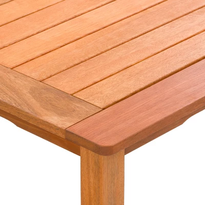 Outdoor Rectangle Dining Table - Natural - CorLiving - Image 4