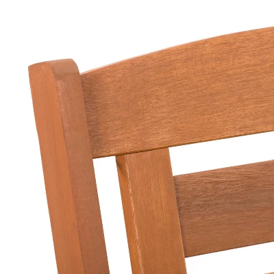 Miramar 5pc Square Wood Patio Bar Height Dining Set - Cinnamon Brown/Black - CorLiving - Image 4