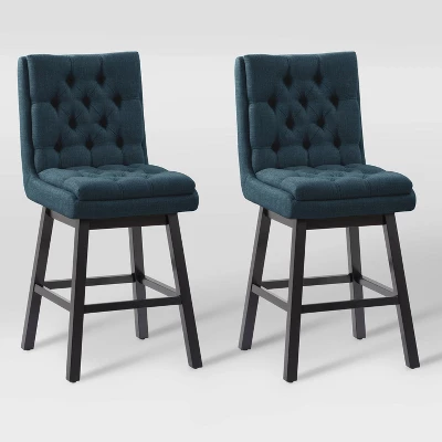 Set Of 2 Boston Tufted Fabric Barstools - CorLiving - Image 9