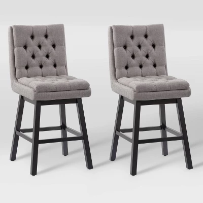 Set Of 2 Boston Tufted Fabric Barstools - CorLiving - Image 8