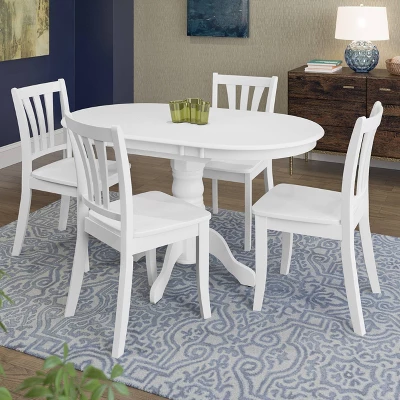 5pcs Dillon Extendable Stained Solid Wood Dining Set - CorLiving