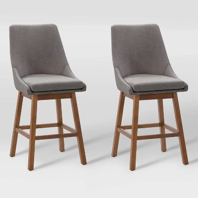 Set Of 2 Boston Formed Back Fabric Barstools - CorLiving - Image 8