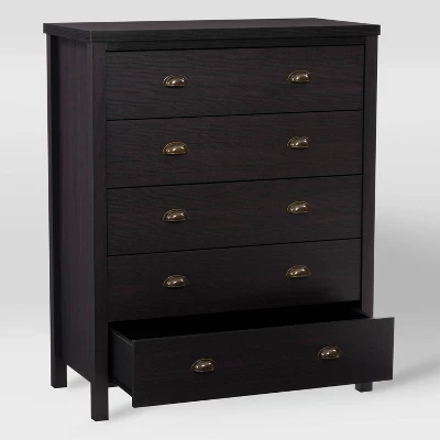 Boston 5 Drawer Dresser Black - CorLiving - Image 3