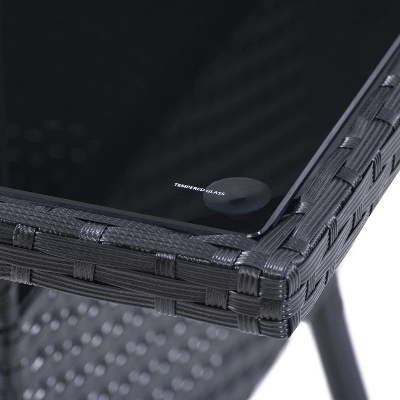 Parksville Square Patio Dining Table - Black - CorLiving - Image 3