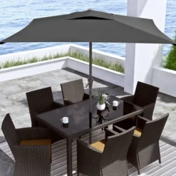 6.5' Square Titling Market Patio Umbrella - CorLiving