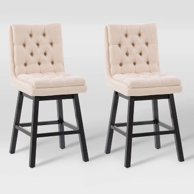 Set Of 2 Boston Tufted Fabric Barstools - CorLiving - Image 7