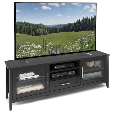 Jackson Extra Wide TV Stand For TVs Up To 80" Black - CorLiving - Image 2