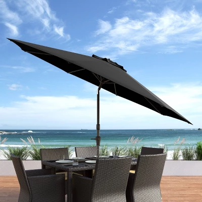 10' UV And Wind Resistant Tilting Market Patio Umbrella With Base - CorLiving