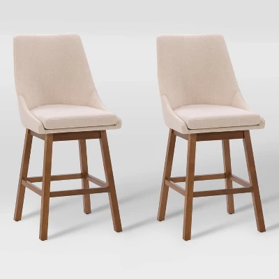 Set Of 2 Boston Formed Back Fabric Barstools - CorLiving - Image 6