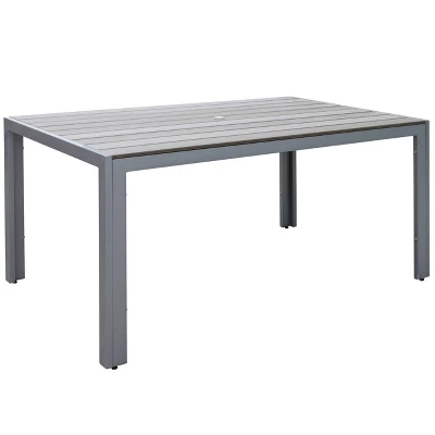 Outdoor Rectangle Dining Table - Sun Bleached Gray - CorLiving