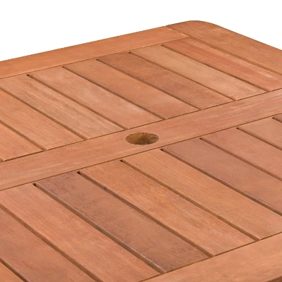 Miramar 5pc Square Wood Patio Bar Height Dining Set - Cinnamon Brown/Black - CorLiving - Image 2