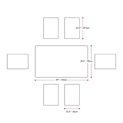 7pc Outdoor Dining Set - Natural - CorLiving - Image 7