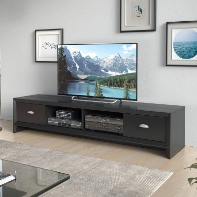 Lakewood Extra Wide TV Stand For TVs Up To 80" Black - CorLiving