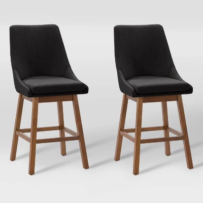Set Of 2 Boston Formed Back Fabric Barstools - CorLiving - Image 7