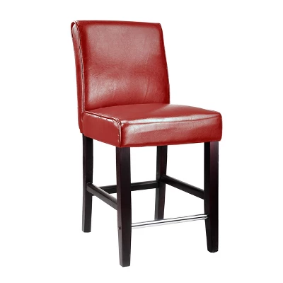 Antonio Counter Height Barstool With Bonded Leather Seat - CorLiving - Image 4