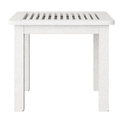 Outdoor Side Table - Whitewash - CorLiving