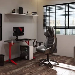 Nightshade Gaming Chair Black And Gray - CorLiving