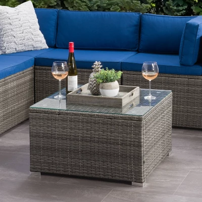 Parksville Square Patio Coffee Table - Gray - CorLiving