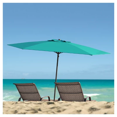 7.5' X 7.5' UV And Wind Resistant Beach/Patio Umbrella Blue - CorLiving