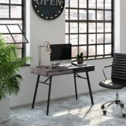 Auston Flared Leg Wood Grain Desk - CorLiving