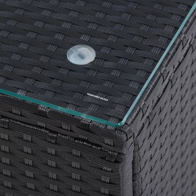 Parksville Square Patio Coffee Table - Black - CorLiving - Image 4