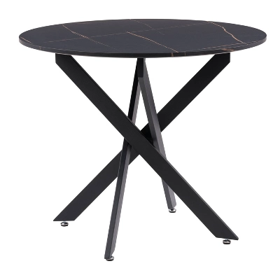 Lennox Iron Leg Trestle Dining Table Black - CorLiving - Image 2