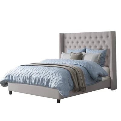Queen Fairfield Tufted Fabric Bed With Wings - CorLiving - Image 6