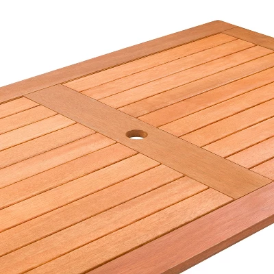 Outdoor Rectangle Dining Table - Natural - CorLiving - Image 3