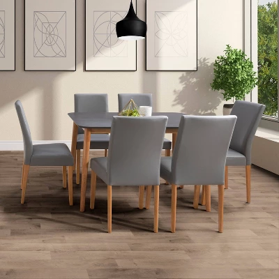 Alpine Two-Toned Dining Table Gray/Cherry Red - CorLiving - Image 4