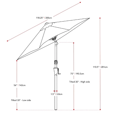 10' Tilting Market Patio Umbrella - CorLiving - Image 4