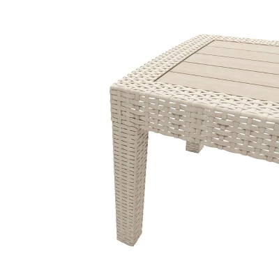 4pc All Weather Outdoor Conversation Set With Cushions - Beige/Dark Gray - CorLiving - Image 5