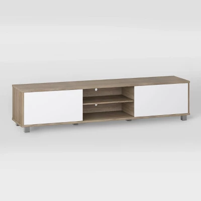 Hollywood TV Stand For TVs Up To 85" With Doors Wood Grain - CorLiving - Image 3