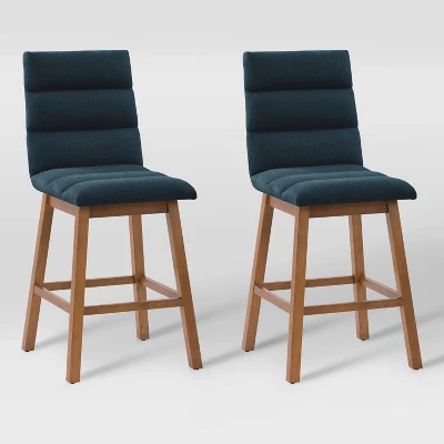 Set Of 2 Boston Channel Tufted Fabric Barstools - CorLiving - Image 8
