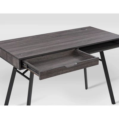 Auston Flared Leg Wood Grain Desk - CorLiving - Image 7