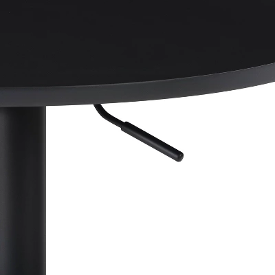 Round Adjustable Pedestal Dining Table Dark Black - CorLiving - Image 4