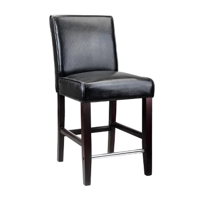 Antonio Counter Height Barstool With Bonded Leather Seat - CorLiving - Image 3