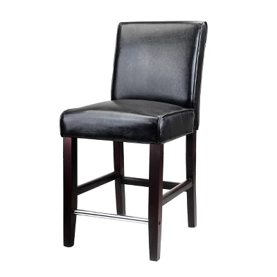 Antonio Counter Height Barstool With Bonded Leather Seat - CorLiving