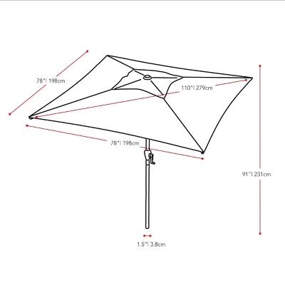 9' Square Titling Market Patio Umbrella With Base - CorLiving - Image 5