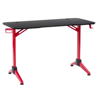 Conqueror Gaming Desk Black And Red - CorLiving - Image 2