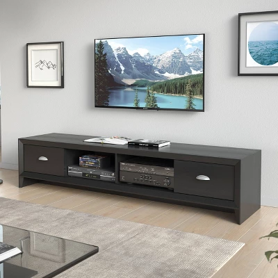 Lakewood Extra Wide TV Stand For TVs Up To 80" Black - CorLiving - Image 4